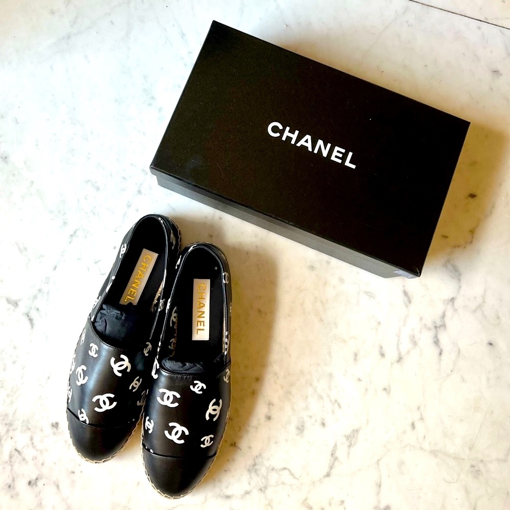 NIB Chanel Logo Espadrilles French 40